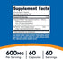 KSM-66 600mg, 60 5% Nutricost Ashwagandha Root Extract Veggie Caps - Withanolides - with BioPerine - Full-Spectrum Root