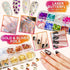 Nail Art Brushes & Decorations Kit, 3D Nail Art Tools, Glitters, Stickers, Rhinestones, Foil, and Striping Tapes
