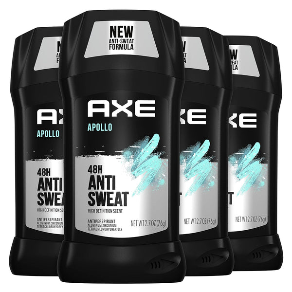 AXE Apollo Antiperspirant Deodorant Stick For Men - 48 Hr Anti Sweat - Sage & Cedarwood - 2.7 Ounce (Pack of 4)