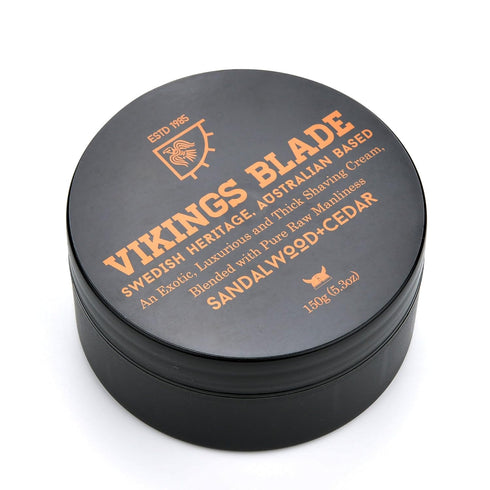 VIKINGS BLADE Luxury Shaving Cream - Sandalwood & Western Red Cedar, Silky Buttery Smooth Foaming Cream