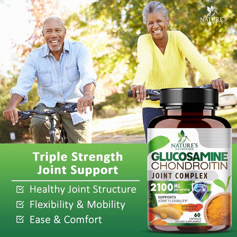 Glucosamine Chondroitin MSM Complex, 60 Capsules, Joint Support Supplement with Turmeric & Boswellia