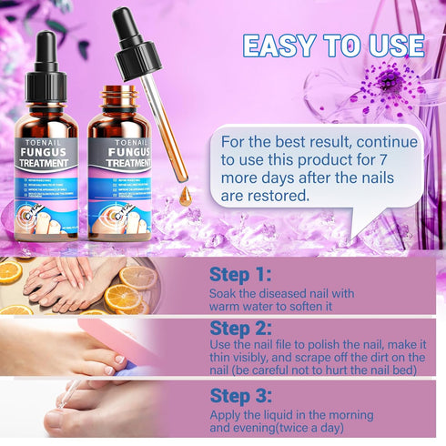 HULEIWA (2-Pack) Toenail Fungus Treatment, Toenail Fungus Treatment Extra Strength, and Foot Fungus Treatment Extra