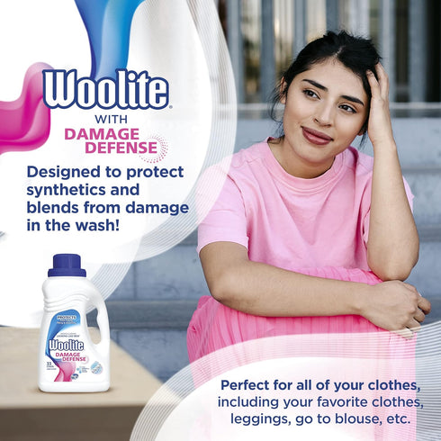 Woolite Damage Defense Laundry Detergent, 33 Loads, 50 Fl Oz, Regular & HE Washers, May Vary Packaging