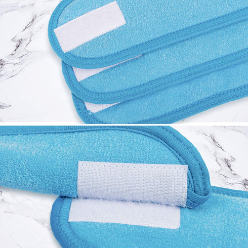 Whaline 4 PCS Spa Headband, Stretch Terry Cloth Makeup Hair Band for Sport Yoga Shower (Blue)