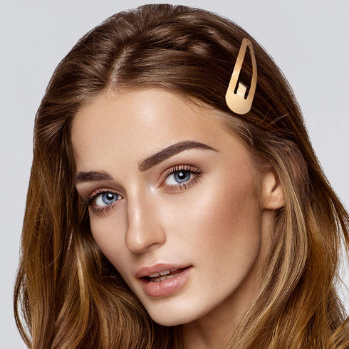 WILLBOND 30 Pieces Large Metal Snap Hair Clips - Nonslip Barrettes for Women in Gold, Silver, Black