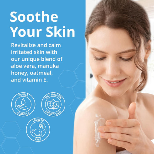 Eczema & Psoriasis Cream for Dry Itchy Skin - Manuka Honey & Shea Butter Relief for Adults & Kids (8oz)