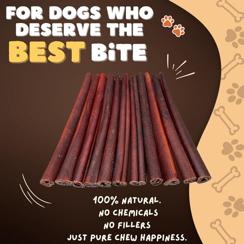 Woofley's 12 Inch (8 Count) Beef Collagen Sticks for Dogs Bully Stick Rawhide Alternative Dog Chews No Hide Bones