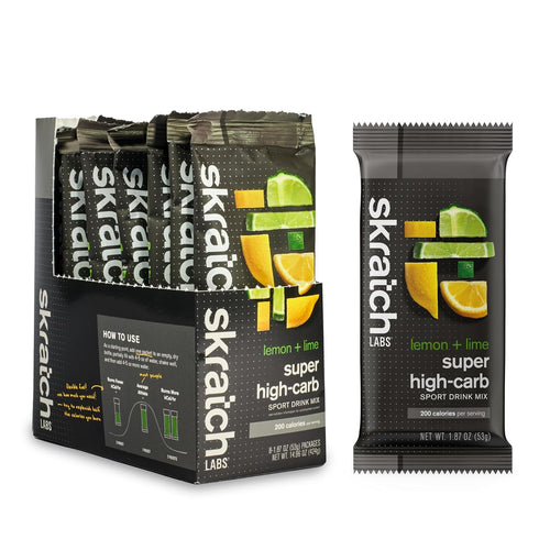 Skratch Labs Super High-Carb Drink Mix Packets - Carbohydrate Powder with Electrolytes, 8 Packets