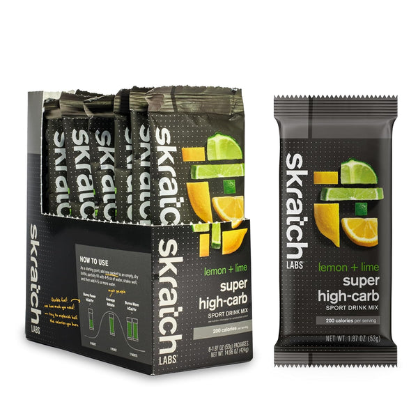 Skratch Labs Super High-Carb Drink Mix Packets - Carbohydrate Powder with Electrolytes, 8 Packets