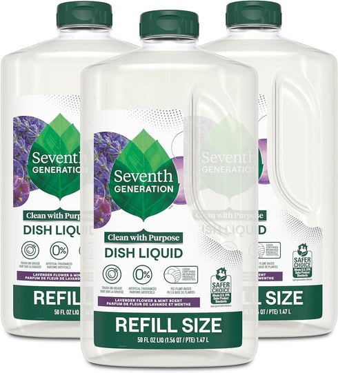 Seventh Generation Hand Dish Wash Refill, 3pk 50oz, Lavender Floral & Mint