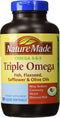 Nature Made Triple Omega 3 6 9 - Fish, Flaxseed, Safflower & Olive Oils - 180 Softgels