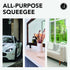 Squeegee for Shower Door, Car Windshield, Glass Window - Gray with 2 Extra Silicone Replacement Blades