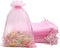 100PCS Pink Organza Bags 5X7 Inch Drawstring Mesh Pouches for Wedding Party Baby Shower Favors (Pink 5X7)