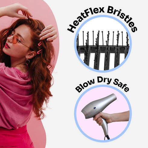 Wet Brush Speed Dry Hair Brush | Green/Blue (Feel Good Ombre) - Vented Design & Soft HeatFlex Bristles