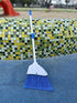 Small Broom - Indoor or Outdoor Portable Broom with Adjustable Handle for Housekeeping and Pet Nest (White&Blue)