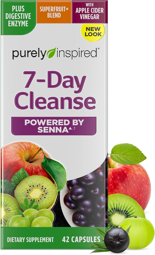Purely Inspired 7-Day Detox Cleanse, Whole Body Cleanse & Detox Pills, 42 Acai Berry Capsules