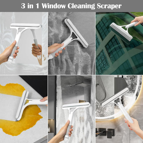 Kit,2026 3 1 XANGNIER Window Cleaner Tool in Window Cleaning Scraper with Spray,Thickened Magic Cleaning Cloth,Window