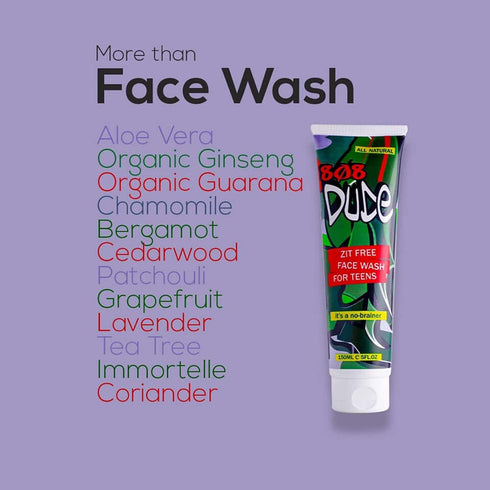 Skincare Kit for Teens - Shampoo, Body Wash, Face Wash, Deodorant, Eco-Friendly Cotton Toiletry Bag