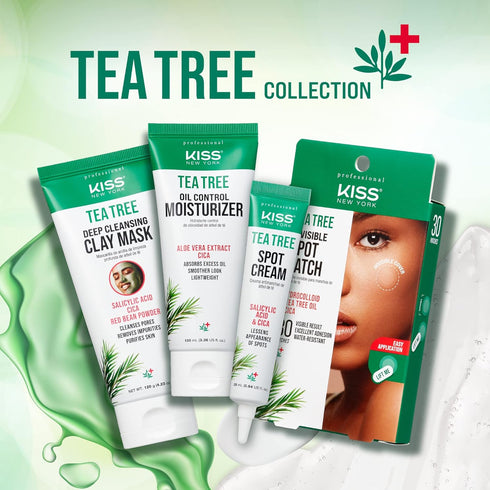 Kiss New York Face Moisturizer, Tea Tree Oil Control Anti-Shine for Normal to Oily Skin, 3.38 Fl Oz