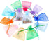 Boshen 100/200PCS Teal Blue Organza Gift Candy Sheer Bags, Mesh Jewelry Pouches Drawstring for Wedding Party Favors