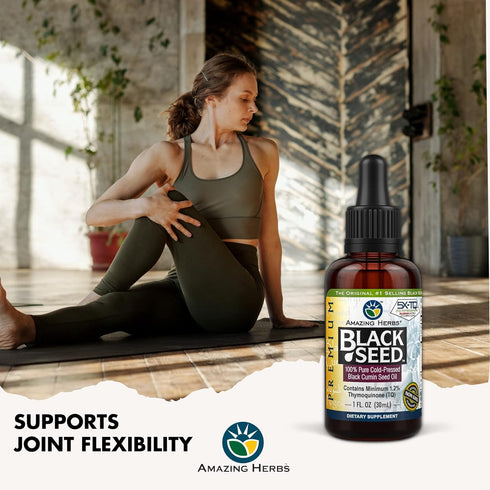 Amazing Herbs Premium Black Seed Oil - Gluten Free, Non-GMO, Cold Pressed - 1 Fl Oz (Pack of 3)