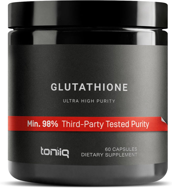 Toniiq Ultra High Strength Glutathione Capsules - 1000mg Concentrated Formula, 60 Capsules