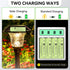 Rechargeable AA Batteries, Ni-MH 900mAh, 1.2V Solar Batteries for Garden Lights, 4 Pack