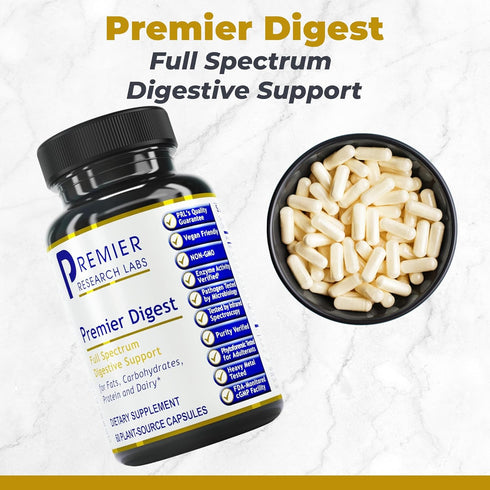 Premier Research Labs Active Digestive Enzymes with Probiotic & Prebiotics, 60 Capsules