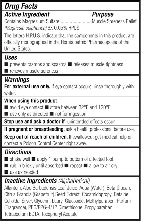 Theraworx Fast-Acting Foam, 3.4 Fl Oz for Foot Cramp Relief with Magnesium Sulfate, 1 Count
