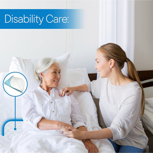 RMS Ultra Soft 4-Layer Washable Incontinence Bed Pad - Waterproof, 34"X36" with Two 18" Flaps