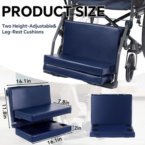 BALAPET Adjustable Height Wheelchair Footrest, High Density Foam Wheelchair Leg Rest with Double Strap Fixation