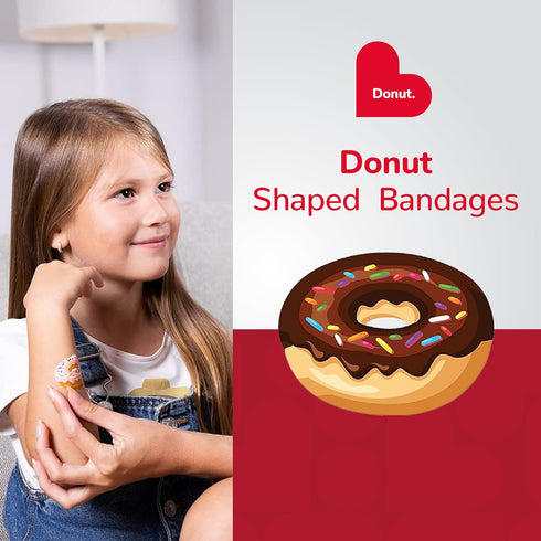 BioSwiss Bandages, Donut Shaped Self Adhesive Bandage, Latex Free, 24 Count, Fun First Aid Kit Supplies for Kids