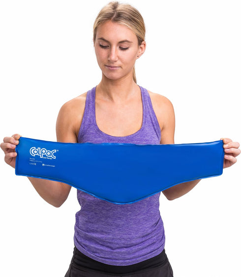 Chattanooga ColPac Reusable Gel Ice Pack - Blue Vinyl - 23 in Neck Contour - Cold Therapy for Neck, Shoulder, Back