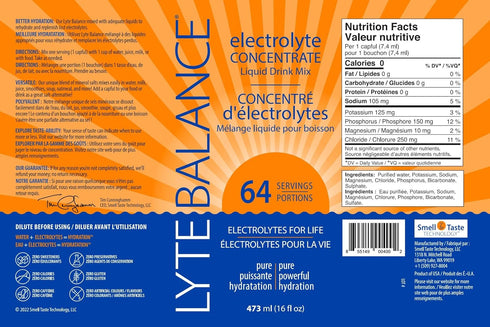 Electrolyte Concentrate Liquid Drink Mix, Daily Hydration, Muscle Recovery, 64 Servings, No Sugar