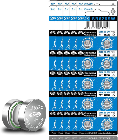 100 Pack SR626SW 377 Watch Battery Replacement AG4 LR626 1.55V Button Cell Batteries, Long-Lasting & Leak-Proof