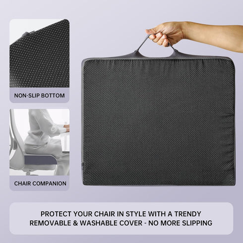 3-Layer 18x16''x4''(Grey) Gel-Infused Memory Foam Wheelchair Cushions, Breathable Pad for Recliner, Office Chair,Desk