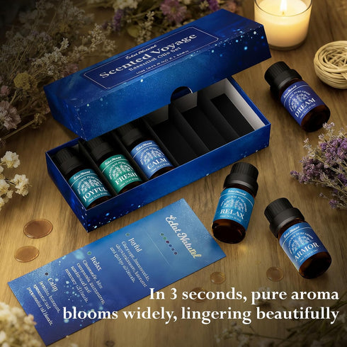 Set, 6 10ml Essential Oil Blended Essential Oils for Diffusers for Home Candle & Soap Making, Scented Voyage with Six