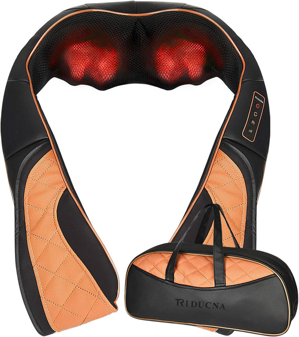 TRIDUCNA Shiatsu Neck Shoulder Back Massager with Heat and Carry Bag -