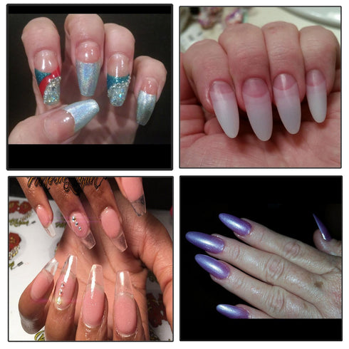 Yimart 500pcs Natural French Acrylic Style Artificial False Nails Tips with Box (Natural)