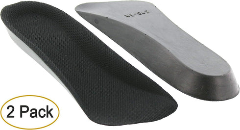 CALTO Half Elevator Insole for Men - 1/2 Inch Height Increase Taller Heel Lift Insert (2 Pack), Black