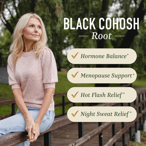 Black Cohosh Gummies for Women | Menopause Relief for Hot Flashes & Night Sweats | 50mg Black Cohosh Root Extract | Gluten-Free, Vegetarian, Certified Non-GMO | Natural Peach Flavor | 60 Gummies