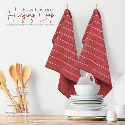 Utopia Towels - Microfiber Kitchen Towels, 12 x 12 Inches, Super Absorbent, Soft, Lint Free Dish Towels (8 Pack, Red)