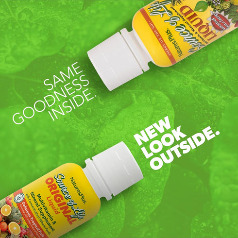Natures Plus Source of Life Liquid, Tropical Fruit, 8 fl oz, Multivitamin & Mineral Supplement, Gluten Free