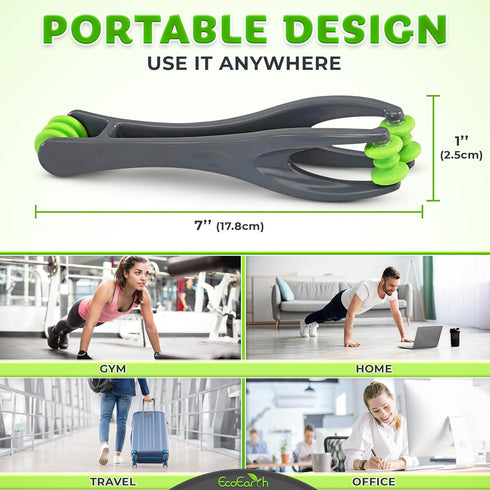 EcoEarth Finger & Hand Massager for Deep Tissue Comfort, Acupressure Rollers for Arthritis, Stress & Pain Relief