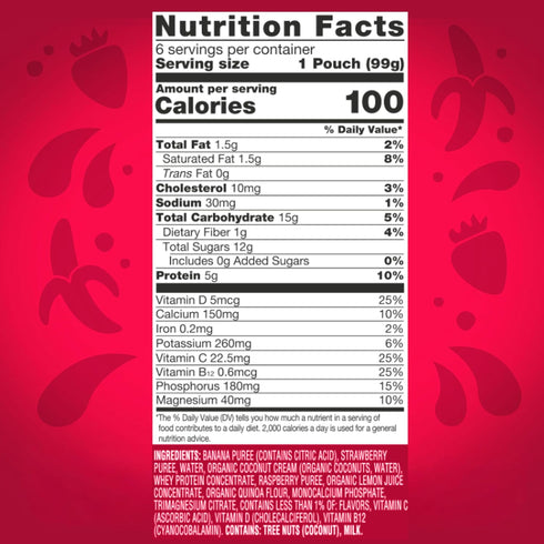 Immune B12, 3.5oz, 6 Count vitafusion Vitamin-Boosted Smoothie +Protein for Energy Metabolism and Support, Strawberry