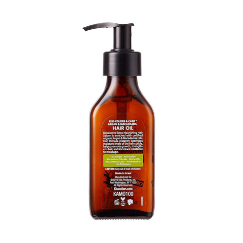 KISS Argan & Macadamia Reparative Hair Oil Serum, 100mL (3.38 US fl.oz.)
