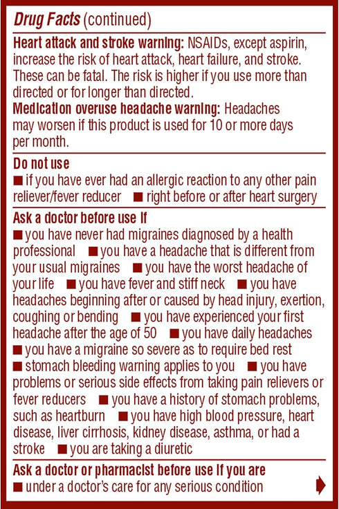Advil Migraine Headache Relief, Ibuprofen Capsules with 200mg Ibuprofen for Migraine Relief, Nausea Relief, Light