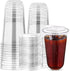 Mkhaslri 50 Sets Disposable Stemless Glasses With Strawless Sip Lids,PET Drinking Cups,Clear Plastic