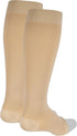 NuVein Medical Compression Stockings, 20-30 mmHg Support for Women & Men, Knee Length, Open Toe, Large, Beige
