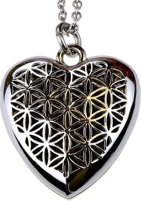 Wild Essentials Heart of Chrome Essential Oil Diffuser Nickel Free Alloy Locket Pendant with